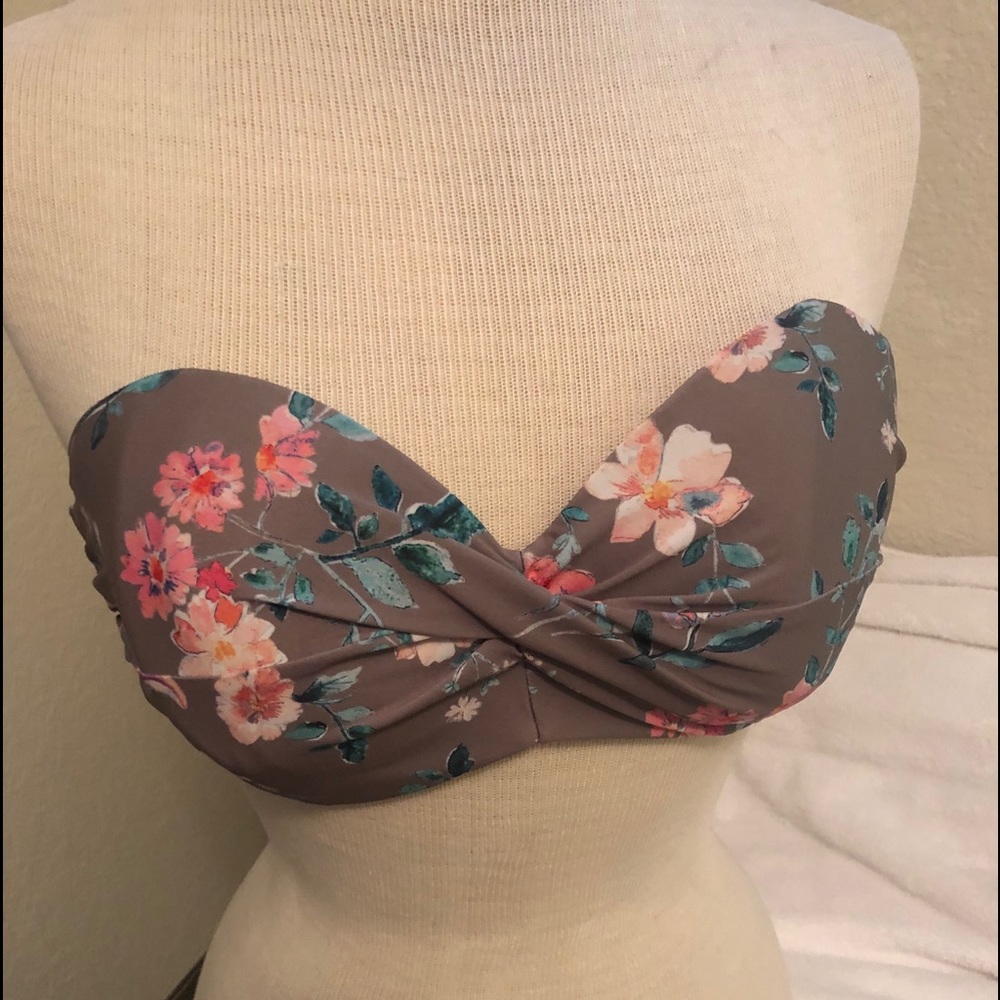 Strapless padded floral top
